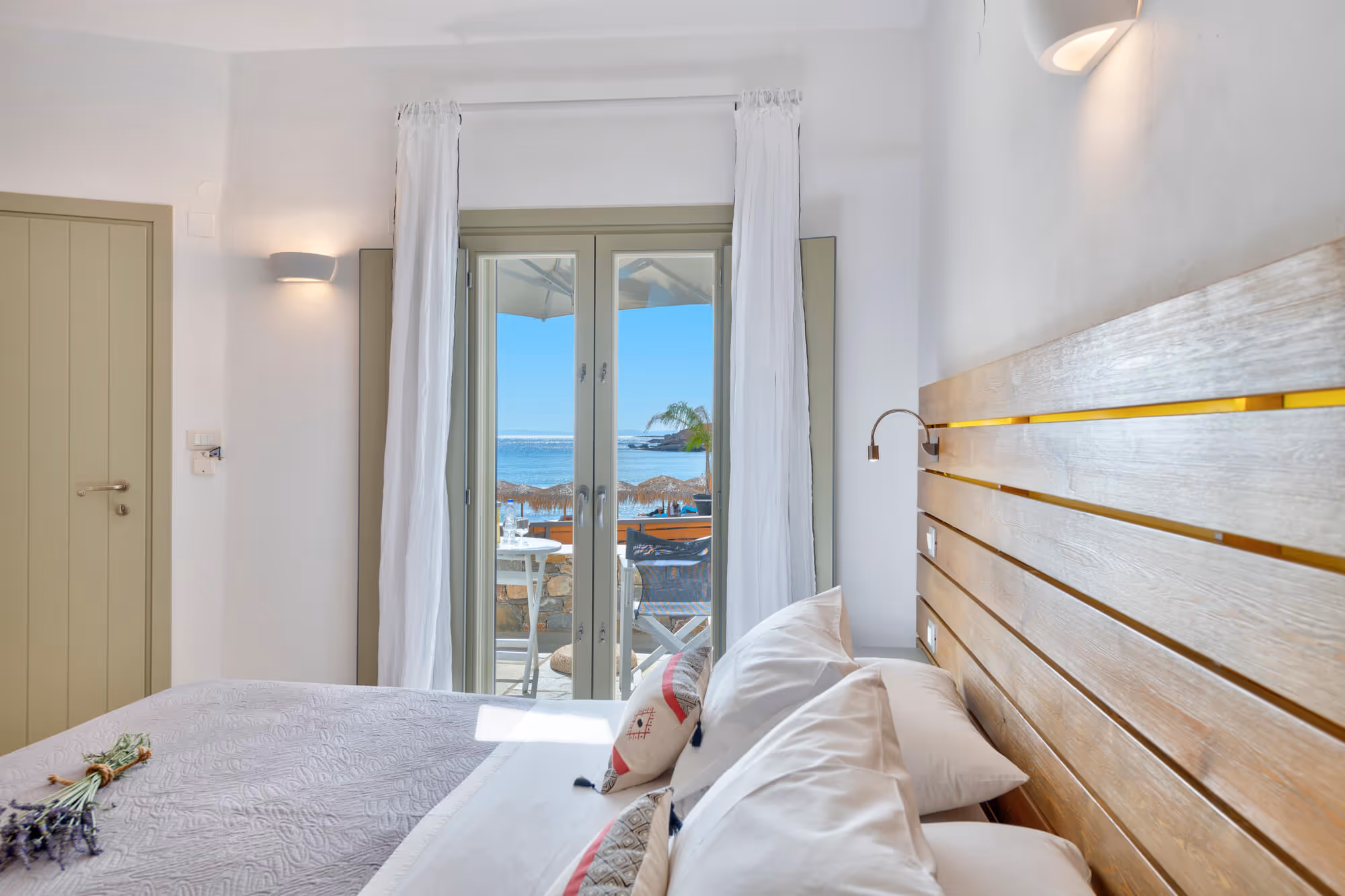 bedroom with beach view